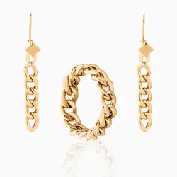 نیم ست طلا 18 عیار زنانه مدل کارتیر کد ST0082