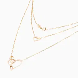 گردنبند طلا 18 عیار دخترانه فانتزی مدل قلب و نت عشق کد NL0018