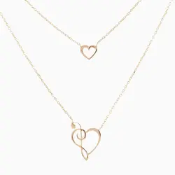 گردنبند طلا 18 عیار دخترانه فانتزی مدل قلب و نت عشق کد NL0018