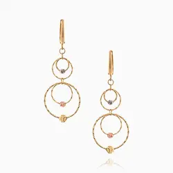 گوشواره طلا 18 عیار زنانه مدل حلقه و گوی کد ER0271