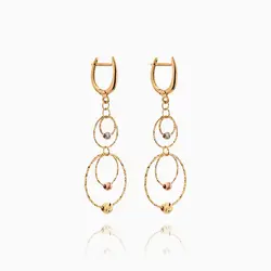 گوشواره طلا 18 عیار زنانه مدل حلقه و گوی کد ER0271
