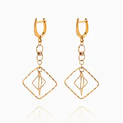 گوشواره طلا 18 عیار دخترانه اسپرت طرح لوزی کد ER0307