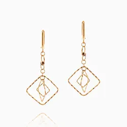 گوشواره طلا 18 عیار دخترانه اسپرت طرح لوزی کد ER0307