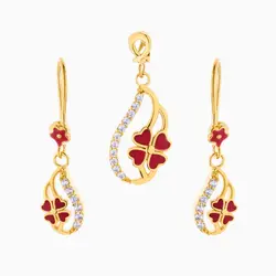 نیم ست طلا 18 عیار بچه گانه با سنگ اتمی مدل کیتی کد ST0066