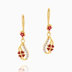 نیم ست طلا 18 عیار بچه گانه با سنگ اتمی مدل کیتی کد ST0066