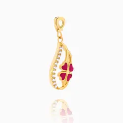 نیم ست طلا 18 عیار بچه گانه با سنگ اتمی مدل کیتی کد ST0066