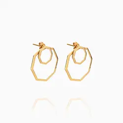 گوشواره طلا 18 عیار زنانه اسپرت مدل هشت ضلعی کد ER0147