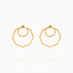 گوشواره طلا 18 عیار زنانه اسپرت مدل هشت ضلعی کد ER0147