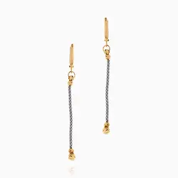 گوشواره طلا 18 عیار زنانه زنجیری مدل فیگارو کد ER0238