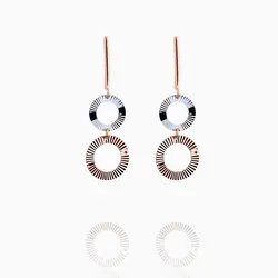 گوشواره طلا 18 عیار زنانه اسپرت مدل آویزطرح دایره ای کد ER0051