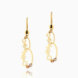 گوشواره طلا 18 عیار زنانه مدل لویی ویتون کد ER0170