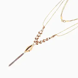 سرویس طلا 18 عیار زنانه زنجیری مدل حلقه و گوی با آویز چشم کد ST0185