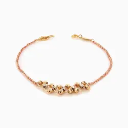 سرویس طلا 18 عیار زنانه زنجیری مدل حلقه و گوی با آویز چشم کد ST0185