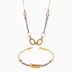 سرویس طلا 18 عیار زنانه زنجیری مدل یورمن کد ST0203