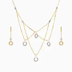 سرویس طلا 18 عیار زنانه زنجیری مدل آلبرنادو کد ST0172