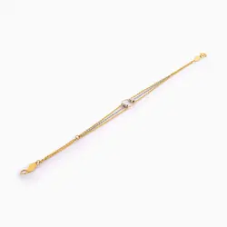سرویس طلا 18 عیار زنانه زنجیری مدل سینه ریز گوی و حلقه کد ST0204