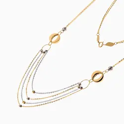 سرویس طلا 18 عیار زنانه زنجیری مدل سینه ریز گوی و حلقه کد ST0204