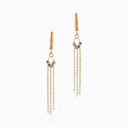 سرویس طلا 18 عیار زنانه زنجیری مدل سینه ریز گوی و حلقه کد ST0204