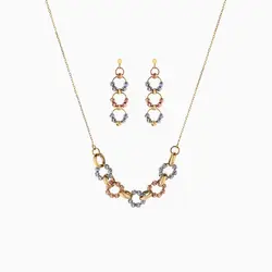 سرویس طلا 18 عیار زنانه زنجیری مدل آلبرنادو حلقه ای کد ST0060