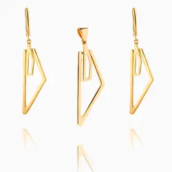 نیم ست طلا 18 عیار زنانه اسپرت مدل هندسی مثلث کد ST0101