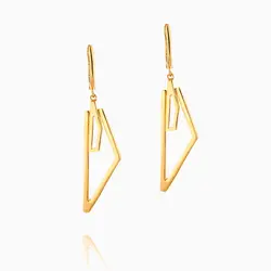 نیم ست طلا 18 عیار زنانه اسپرت مدل هندسی مثلث کد ST0101