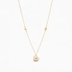 سرویس طلا 18 عیار بچه گانه با سنگ مینا مدل کیتی کد ST0071