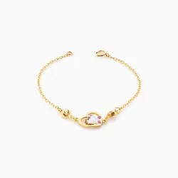 سرویس طلا 18 عیار بچه گانه با سنگ مینا مدل کیتی کد ST0071