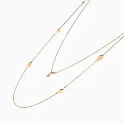 گردنبند طلا 18 عیار زنانه رولباسی مدل زنجیر و برگ کد NL0138