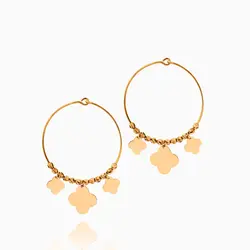 گوشواره طلا 18 عیار زنانه اسپرت مدل گوی و گل کد ER0312