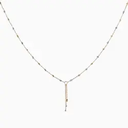 گردنبند طلا 18 عیار زنانه زنجیری مدل آلبرنادو آویزدار کد NL0032