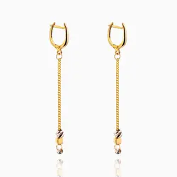 گوشواره طلا 18 عیار زنانه زنجیری مدل آویز گوی کد ER0201