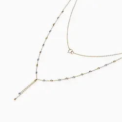 گردنبند طلا 18 عیار زنانه زنجیری مدل آلبرنادو آویزدار کد NL0024