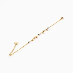 دستبند طلا 18 عیار زنانه زنجیری کد BL0218 مدل گوی و پولک مثلث