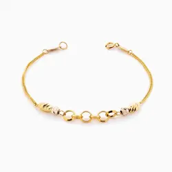 سرویس طلا 18 عیار زنانه زنجیری مدل حلقه ای با آویز پیچی کد ST0125