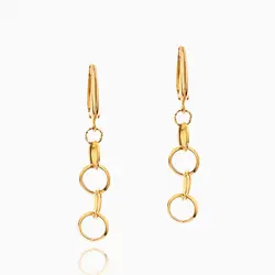 سرویس طلا 18 عیار زنانه زنجیری مدل حلقه ای با آویز پیچی کد ST0125