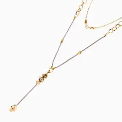 سرویس طلا 18 عیار زنانه زنجیری مدل حلقه ای با آویز پیچی کد ST0125