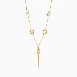 سرویس طلا 18 عیار زنانه اسپرت مدل گوی و زنجیر کد ST0145