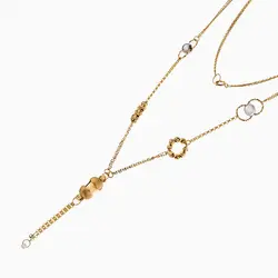 سرویس طلا 18 عیار زنانه اسپرت مدل گوی و زنجیر کد ST0145