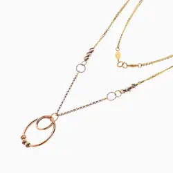 سرویس طلا 18 عیار زنانه زنجیری مدل زنجیر وگوی وحلقه کد ST0186
