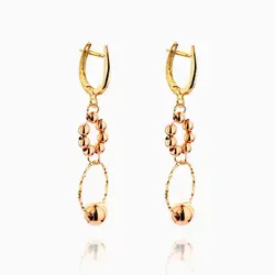 گوشواره طلا 18 عیار زنانه مدل گوی و حلقه کد ER0190