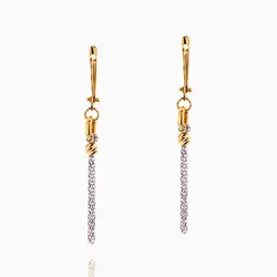 گوشواره طلا 18 عیار زنانه مدل حلقه و زنجیر کد ER0208