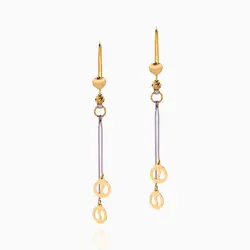 گوشواره طلا 18 عیار دخترانه اسپرت مدل آویز بوته جقه کد ER0319
