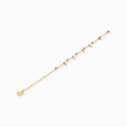 دستبند طلا 18 عیار زنانه زنجیری مدل گوی و پولک کد BL0275