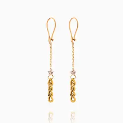 گوشواره طلا 18 عیار زنانه زنجیری مدل کارتیر کد ER0304