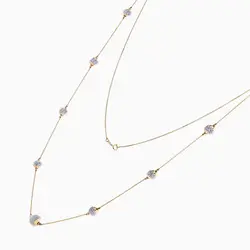 گردنبند طلا 18 عیار زنانه رولباسی مدل زنجیری گوی دار کد NL0048