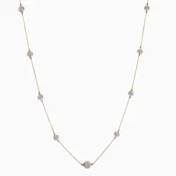 گردنبند طلا 18 عیار زنانه رولباسی مدل زنجیری گوی دار کد NL0048