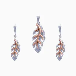 نیم ست طلا 18 عیار زنانه فانتزی مدل پر کد ST0002