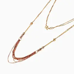 سرویس طلا 18 عیار زنانه اسپرت مدل ریسه زنجیری کد ST0133