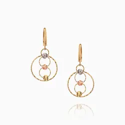 گوشواره طلا 18 عیار زنانه مدل حلقه و گوی کد ER0269