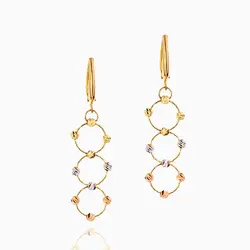 گوشواره طلا 18 عیار زنانه مدل گوی و حلقه کد ER0189